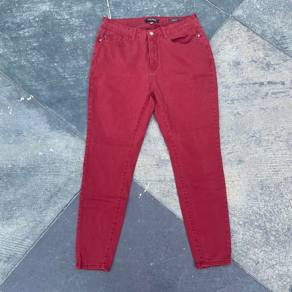 Judy Blue Womens 18W Red Pants Skinny Fit Jeans High Rise Casual Stretch NWOT